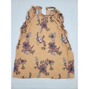 Sofie‎ Schnoor Large Sleeveless Blouse Viscose Floral Light Brown